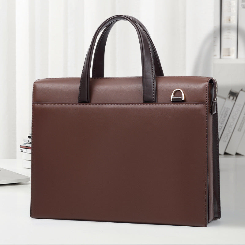 New handbag men's leather anti-theft combination lock men's computer briefcase multi-functional cowhide business men's bag