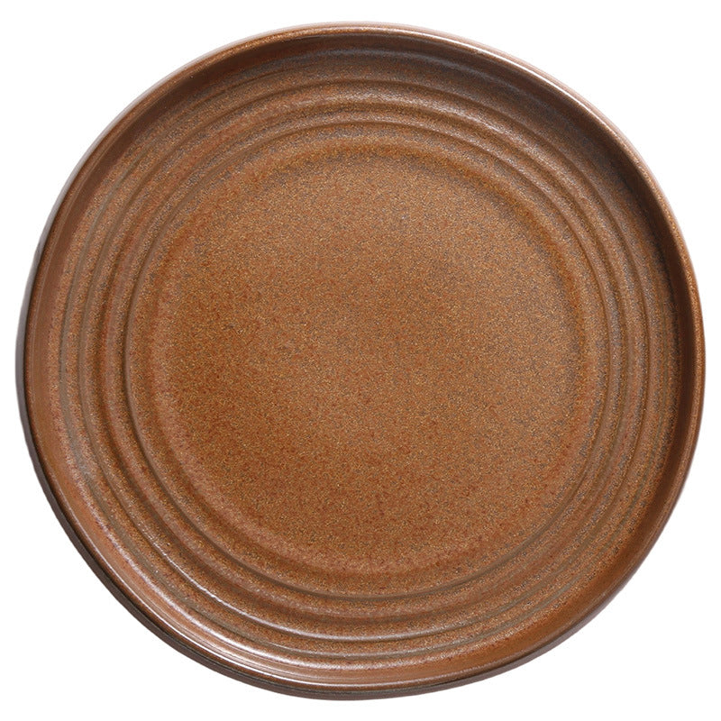 Vintage chic ceramic dinnerware - restaurant & hotel grade, unique ribbed design, steak & western cuisine plates, high-style deep dishes for home use