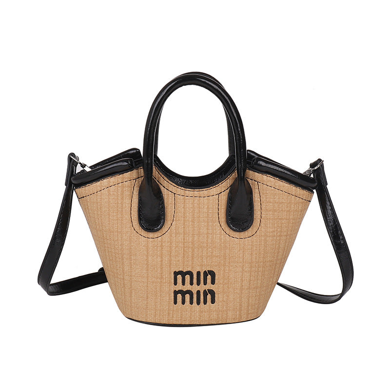 summernew arrival miu satchel tote bag women's 2025new arrival shoulder crossbody vegetable basket bucket