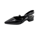 2026 korean style spring/summer versatile new retro fashion pointed toe slingback chunky heel elegant sandals for women