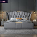 Genuine leather bed italianaccessible luxury master bedroom 1.8m double bed 1.5mcasual 2m leather soft-packed storage bed
