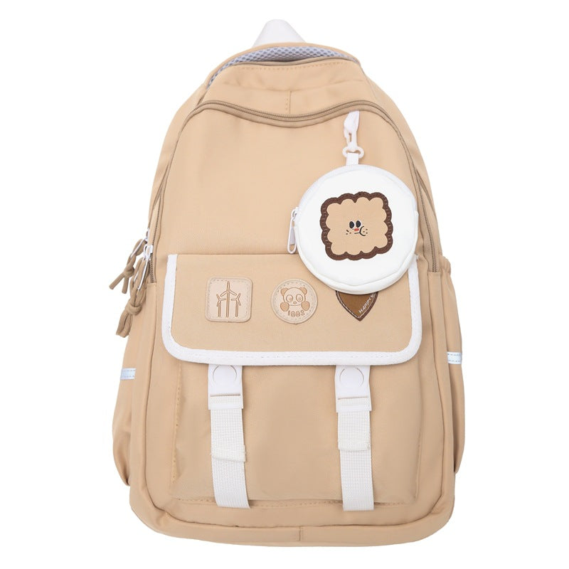 Backpack new simple and cute campus style student backpack high value lightweight large capacity backpack