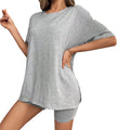 new cross-border european and american minimalist casual loungewear set - summer comfort, breathable, and cool two-piece women's set