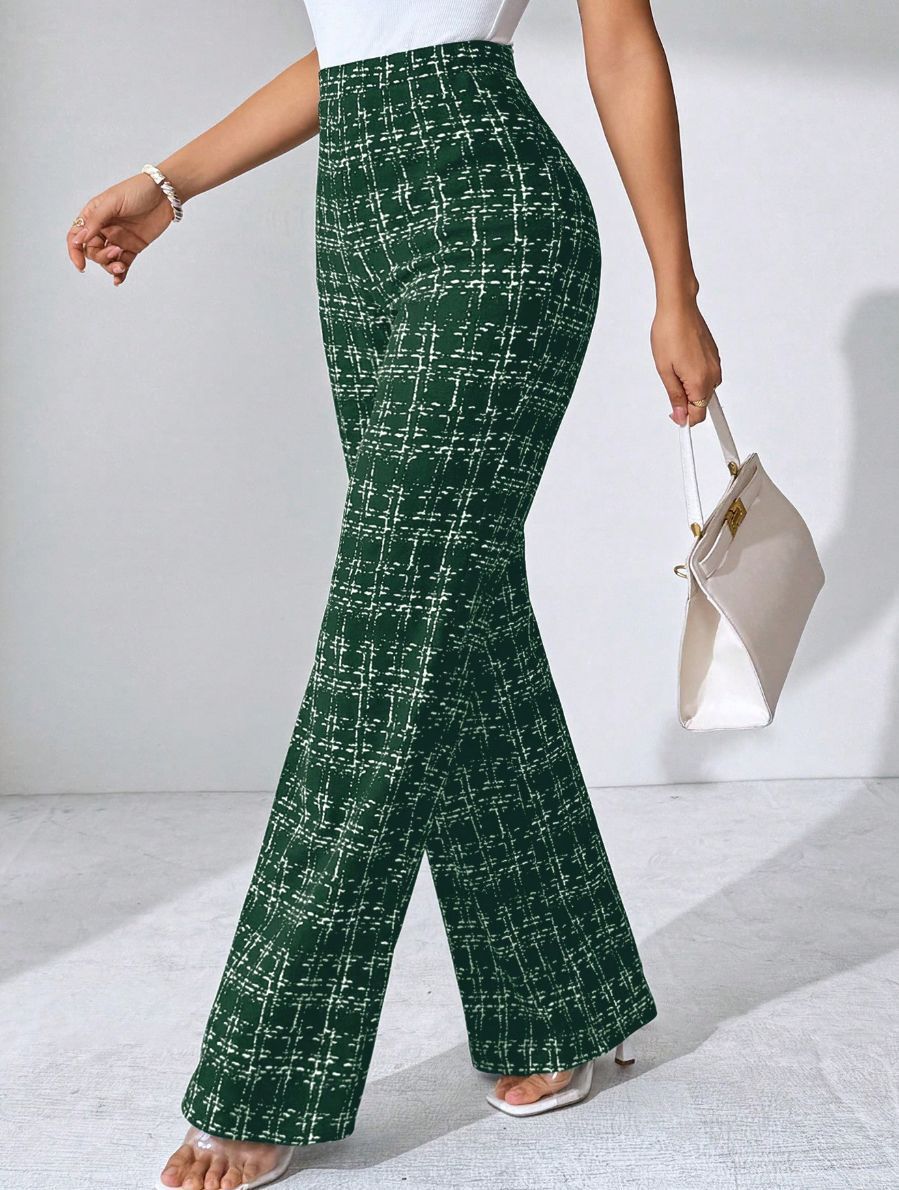 2025 summer european and american cross-border amazon hot-selling women's fashion casual plaid print trousers