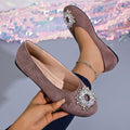 Classyflats french rhinestone flats spring & fall new arrivaleasiest for match black square toe flats bean work clothing shoes