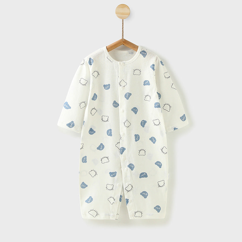 Wholesale baby rompers - spring/summer lightweight air conditioning suits, baby pajamas, long-sleeve onesies, crawling suits, newborn clothes