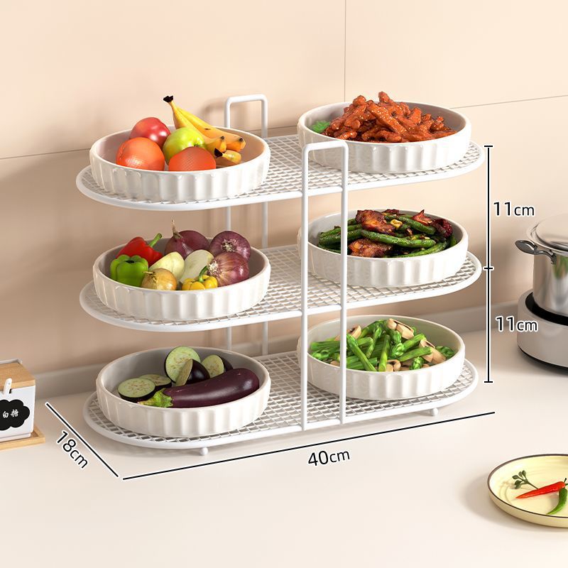 Kitchen multifunctional storage rack, dish rack, storage artifact, dishes, plates, spices, countertop, multi-layer simple tableware rack