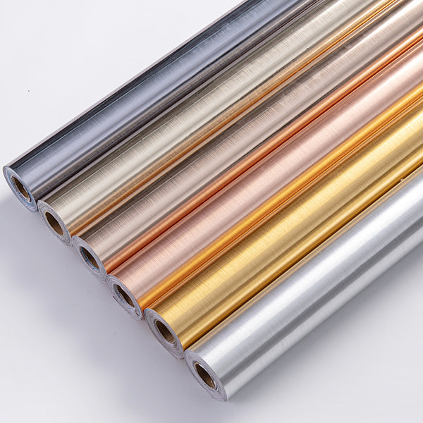 Self-adhesive sticker metal film silver gold brushed waterproof and moisture-proof refrigerator elevator door cabinet renovation color changing film