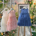 Export girl girl princess dresssummer tutu sundress new arrival girl sweet foreign style mesh fresh explosion