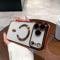 Electroplated magnetic cd pattern case for apple 17 pro max, 13, cross-border iphone 16 soft shell protective cover, 15