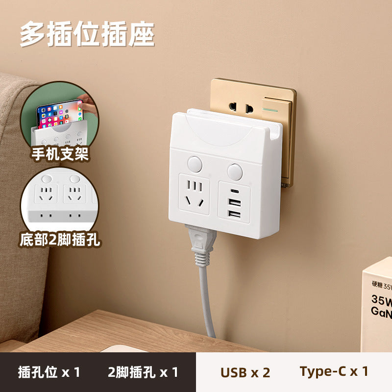 New arrival bedside socket converter smart usb socket plug pure copper one to multi-slot multi-function socket night light