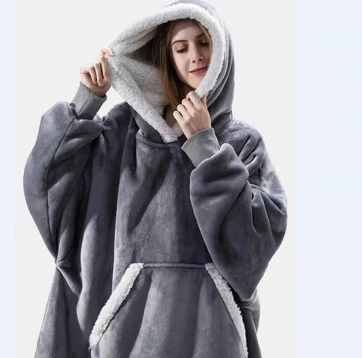 Lazy pullover pajamas, heattech clothing, cashmere tv blanket, hugging hoodie, cold-proof heattech nightgown, home clothes