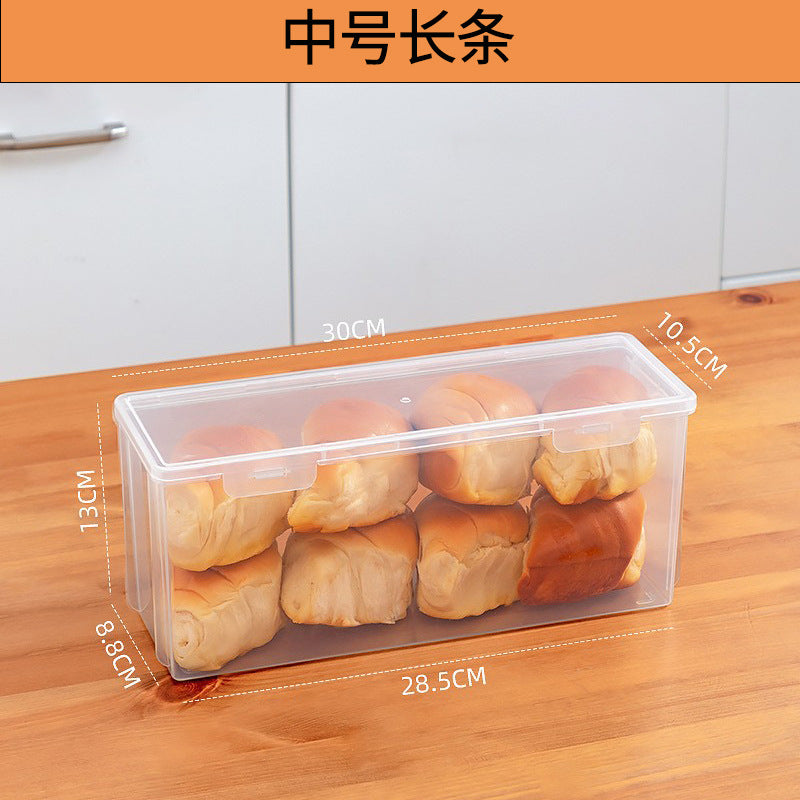 Household crisper food grade refrigerator special transparent plastic toast bread storage box kitchen refrigerator storage box