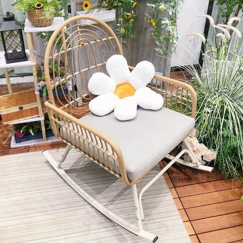 Rocking chair balcony casual rattan chair for home lazy sofa single living room rocking chair outdoor adult lounge rocking chair