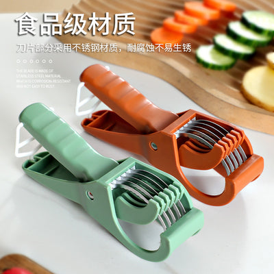 new arrival: stainless steel kitchen vegetable and fruit slicer - multi-functional vegetable salad and fruit slicer/cutter