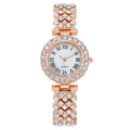 Hot-selling, trendy roman numeral diamond-studded women's watch, quartz movement, bracelet-style wristwatch for women, direct from the manufacturer, in stock