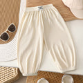 Kids anti-mosquito pants summer baby ice silk bloomers pants medium large children thin sports pants boys and girls casual nine-point pants