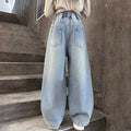 Girls' denim jeans - spring/autumn  new collection - trendy & stylish kids' pants - spring outfit for girls - wide leg straight leg jeans for older girls