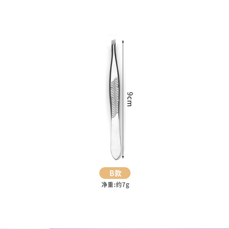 Manufacturer supplies flat mouth oblique mouth stainless steel eyebrow clip high precision eyebrow plucking tweezers beauty eyebrow trimming tool spot