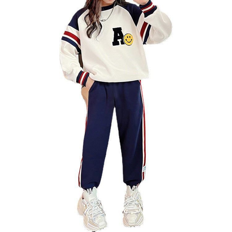 Girls' activewear set - spring/autumn  new collection - trendy hoodie and sweatpants two-piece outfit for girls (sizes for mid-to-large children)