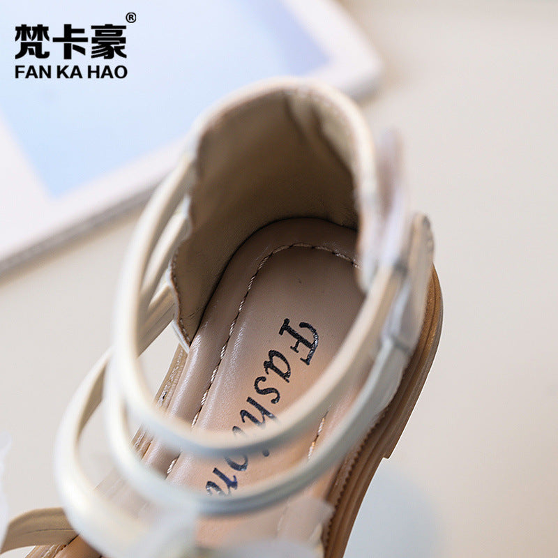 Vancahao girls' roman sandals -  summer new collection: butterfly princess sandals for little girls, perfect for beach and everyday wear