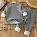 Kidsheattechsuitfleece-linedthickenedfall and winternew arrivalbaby bottomintimatesmiddle child autumn clothes and long trouserschildrensuit