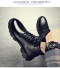 Boots men's spring 2025 new arrival high-top british style black workwear motorcycle leather boots spring & fallcasual leather shoes