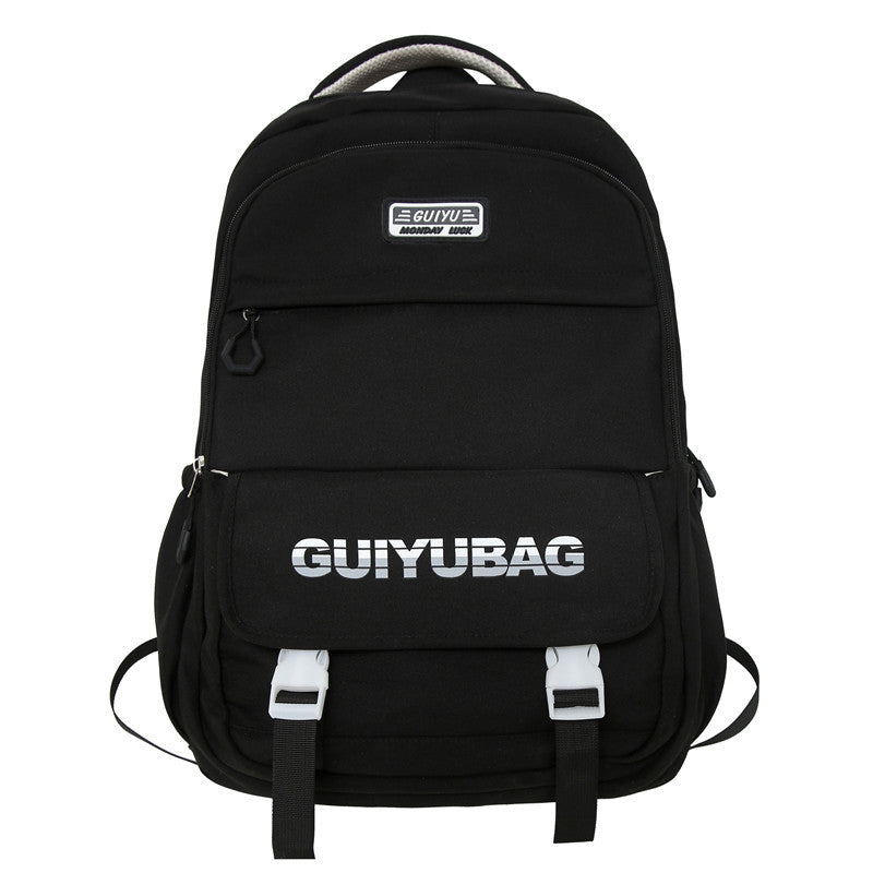 School season new nylon lightweight junior high school student schoolbag large capacity simple leisure bag trendy backpack