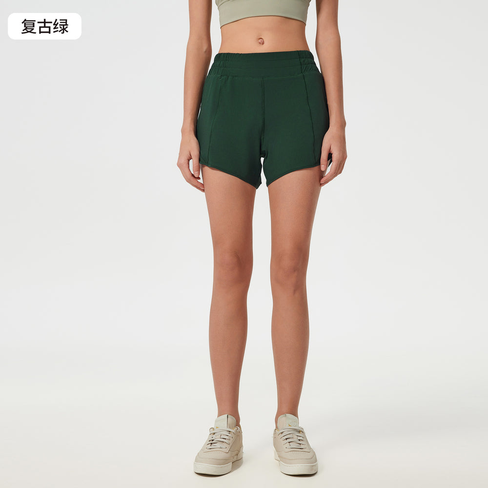 Loose quick-drying sports shorts for women summer lined running training fitness pants high waist yoga shorts d25004