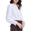 fashioncasuallacelong sleeves formal shirt for women springnew arrivalcut out button tops