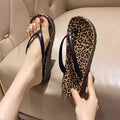 Trendy leopard print flip-flops for women - summer fashion, korean style, ins-inspired, outdoor wear, thong sandals