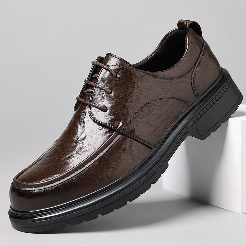 Genuine leather men's dress shoes - new arrival, bestseller. business casual, lace-up style, versatile, perfect for groom and wedding