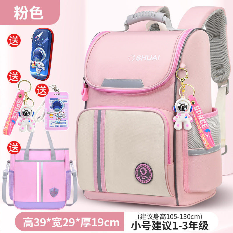2026 new children's backpack for boys and girls, grades 1-6: large capacity, lightweight, and spine-protecting design