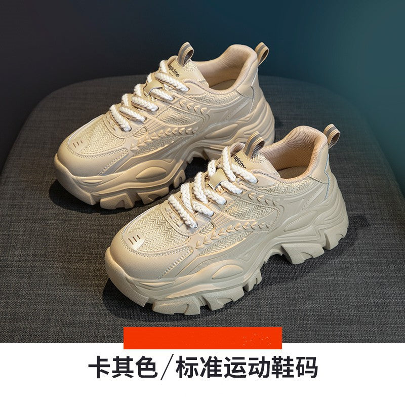 Best selling thick sole dad shoes women's height increasing ins trend 2026 new summer mesh breathable casual sports shoes