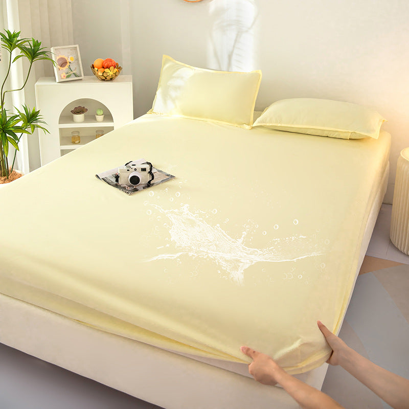 2024 new arrival: solid color tpu waterproof fitted sheet - class a, machine washable, mattress protector for innerspring mattresses