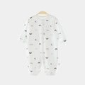 Baby clothes spring and autumn thin long sleeves air conditioning men's and women's baby onesie pajamas pure cotton newborn haki rompers