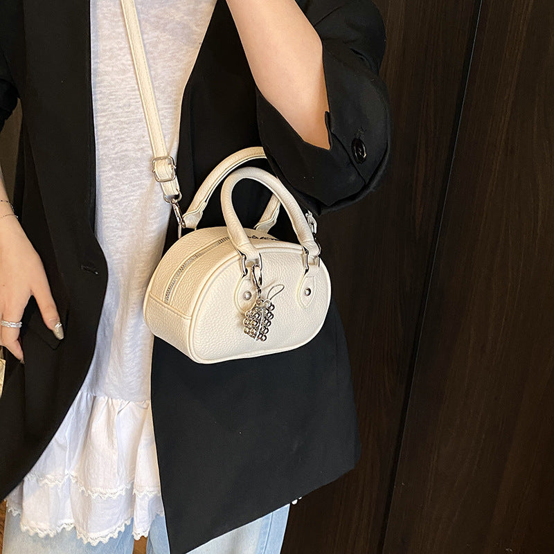 high-end niche 2025 new versatile shoulder cross-body women's bag bowling small square bag fashionable shell bag