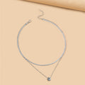 Sweater chain accessible luxury high-end wholesale european and american cross-border autumn and winter clavicle chain women's silver-plated double-layer accessories outfit necklace