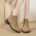 autumn cross-border slimming lookretroplus size short boots for women new arrivalexportbritish style side zipper mid-heeled boots