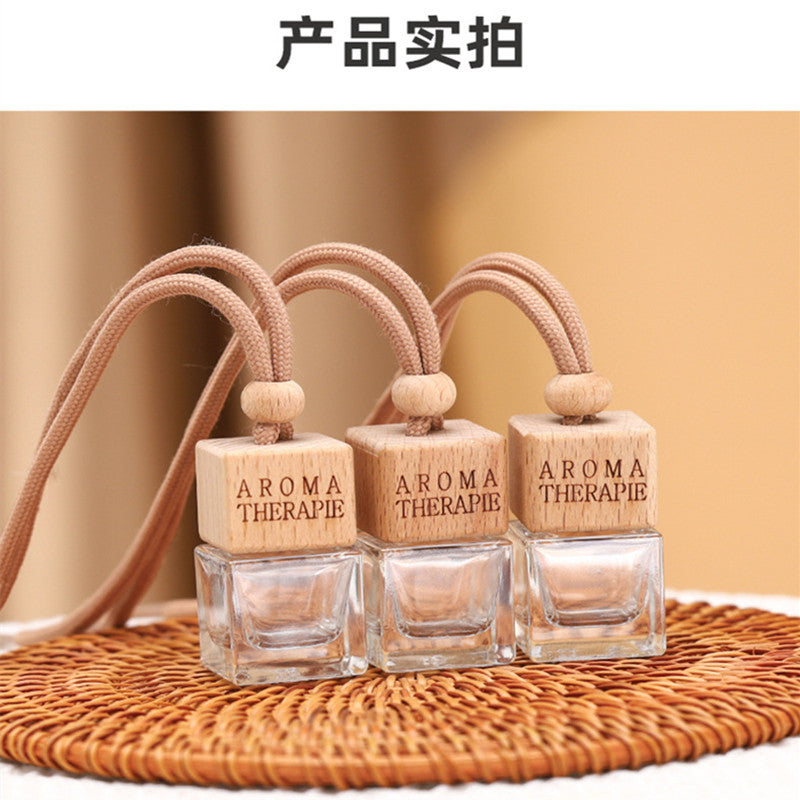 8ml car air freshener empty bottle - square cap, interior car ornament, decorative glass perfume bottle, essential oil dispensing bottle