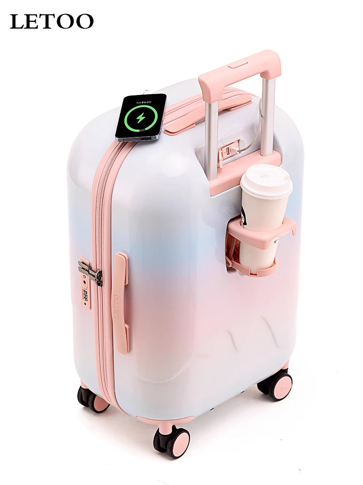 2025 new high-value suitcase wide trolley case mother and child case suitcase set wedding password box 20 inches