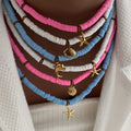 Colorful string necklace wholesale cross-border marine style starfish shell dolphin necklace niche design sense stacked necklace