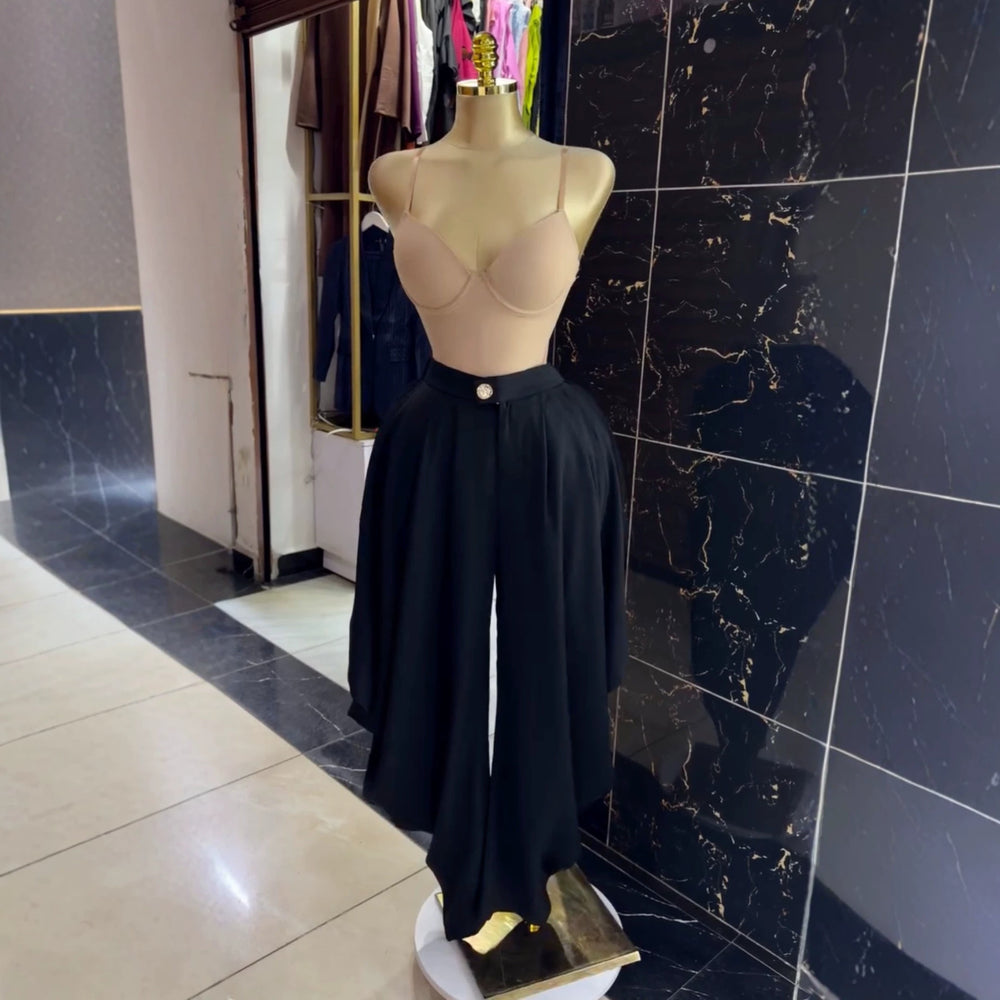 European and american cross-border women's fashion:  summer new arrivals - high-waisted, slimming, designer, loose wide-leg casual trousers