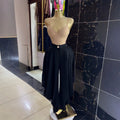 European and american cross-border women's fashion:  summer new arrivals - high-waisted, slimming, designer, loose wide-leg casual trousers