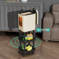 No-bending, high-style new tall kitchen trash can, household large-capacity wheeled and movable sanitary bin