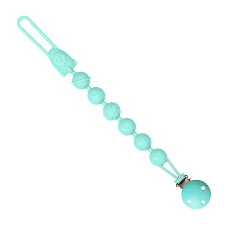 Baby food grade silicone anti-drop chain gnawing tooth glue anti-drop bracelet beech anti-drop pacifier clip baby pacifier chain