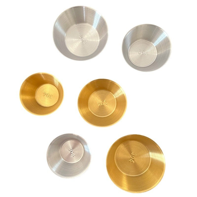 304 stainless steel gold sauce dish - perfect for ketchup, korean fried chicken sauce, bbq marinades, and more!