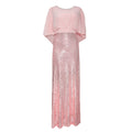 Kayat cross-border supply: african women's clothing - heavily beaded sequin patchwork chiffon batwing sleeve evening gown dress