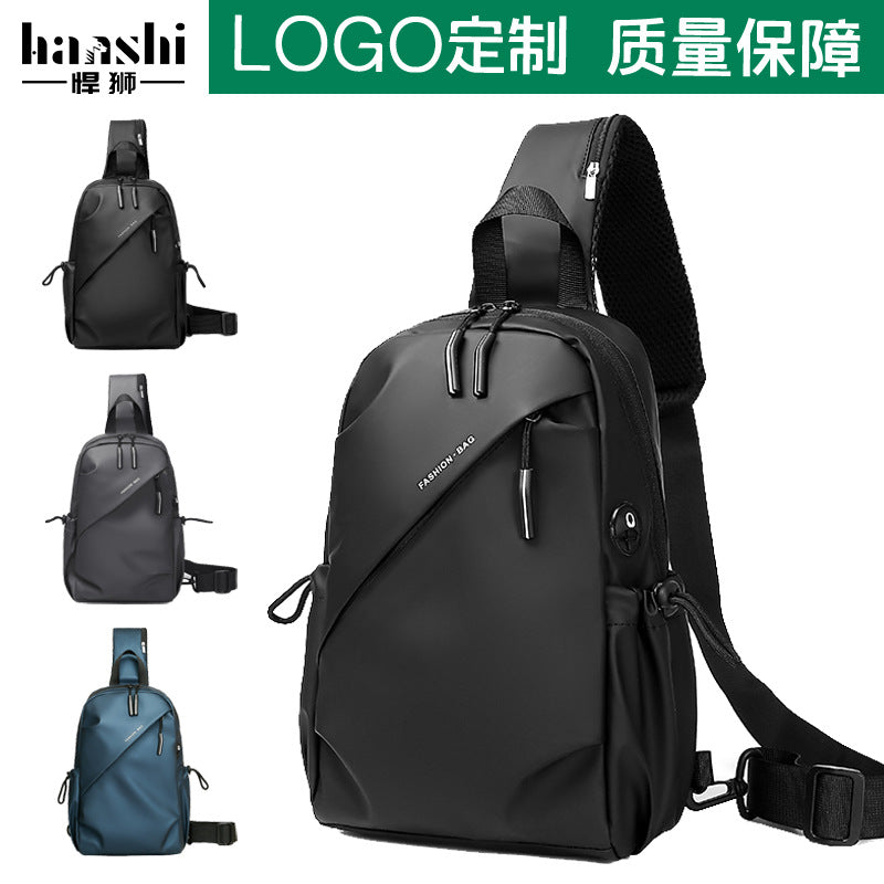 Fashion Men's Crossbody Bag Premium Casual Travel Women's Chest Bag Oxford Cloth Small Backpack Waterproof and Wear-resistant Chest Bag