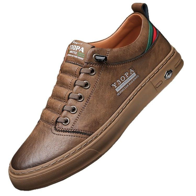 Special offer men's hand-stitched leather shoes men's shoes heightening soft bottom white shoes thick solecasual shoes wholesale dropshipping